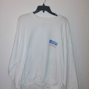 Sherwin-Williams White Sweatshirt with Logo 80s 90s Vintage Mint Jerzees Tag XL